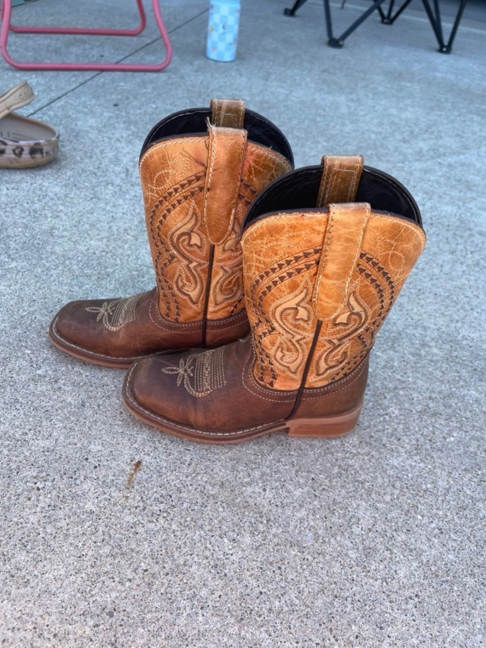 Toddler square toe boots size 11